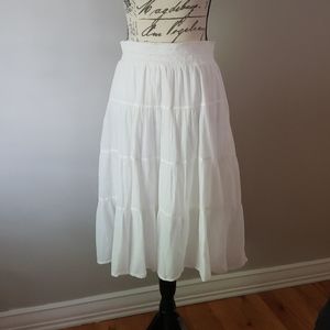 White Cotton Medium Skirt